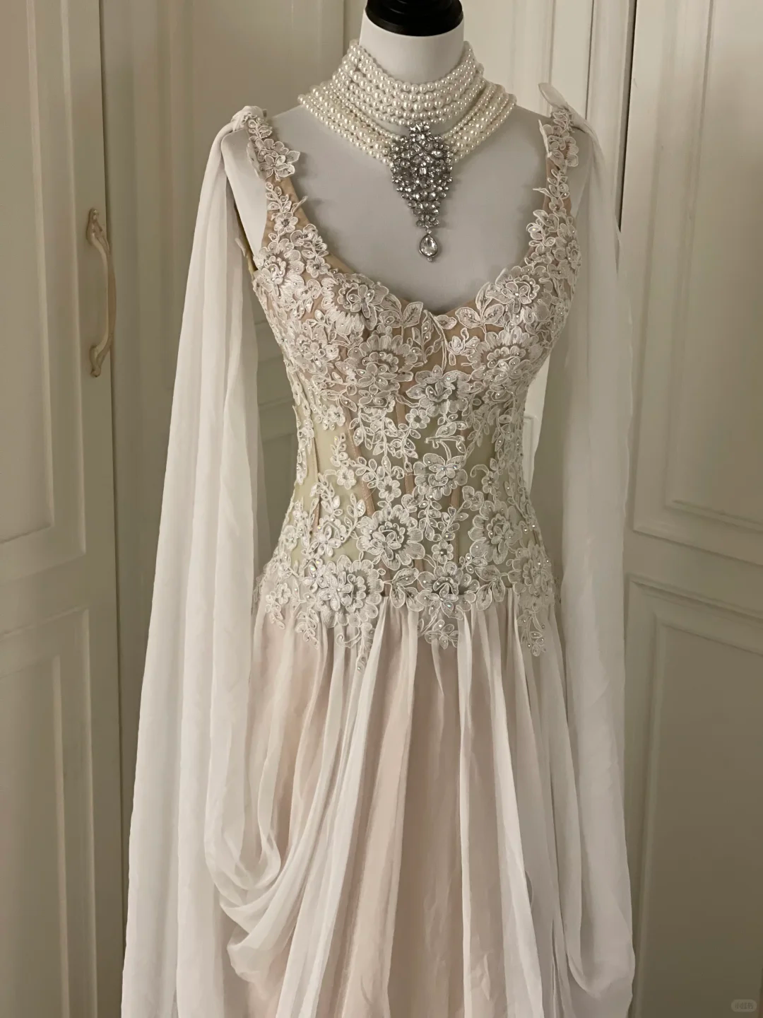 Classy Chiffon Appliques Beaded Mermaid Long Prom Dress Evening Gown D3106