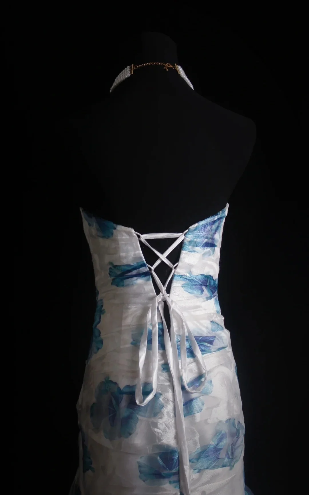 Elegant Sweetheart Neck Chiffon Floral Beaded Long Party Dress Blue Mermaid Long Evening Gown D4566