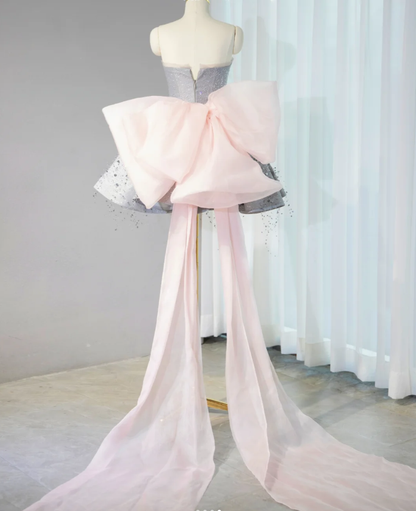 Charming Strapless Short A Line Birthday Dress Gray Homecoming Dress S301