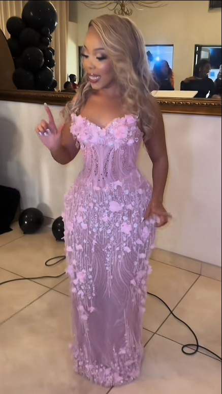 Charming Pink Tulle Sequin Appliques Mermaid Long Party Dress Birthday Prom Dresses D4608
