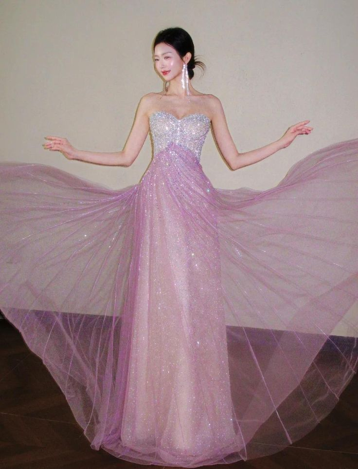 Shiny Pink Strapless Tulle Beaded Mermaid Long Birthday Party Dress Evening Gown D1879