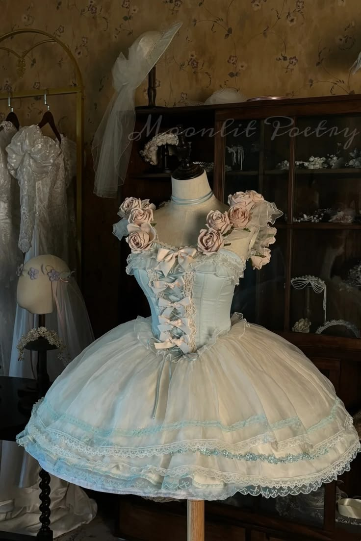Cute Tulle Lace 3D Floral Short 18th Birthday Outfits,Blue Short Homecoming Dress D4639