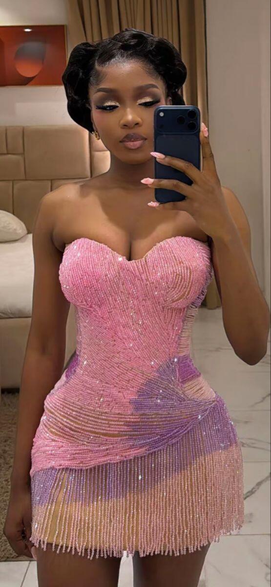 Gorgeous Sweetheart Neck Satin Beaded Pink Sheath Short Graduation Homecoming Dress,Short Prom Dress D3860