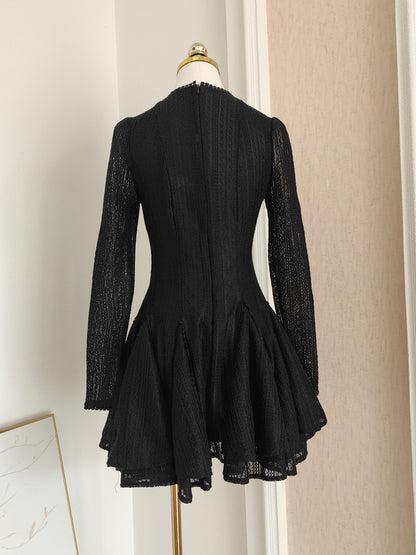 Sexy A line Scoop Neckline Black Holiday Dress Travel Vacation Dresses Short Birthday Dress SD1255