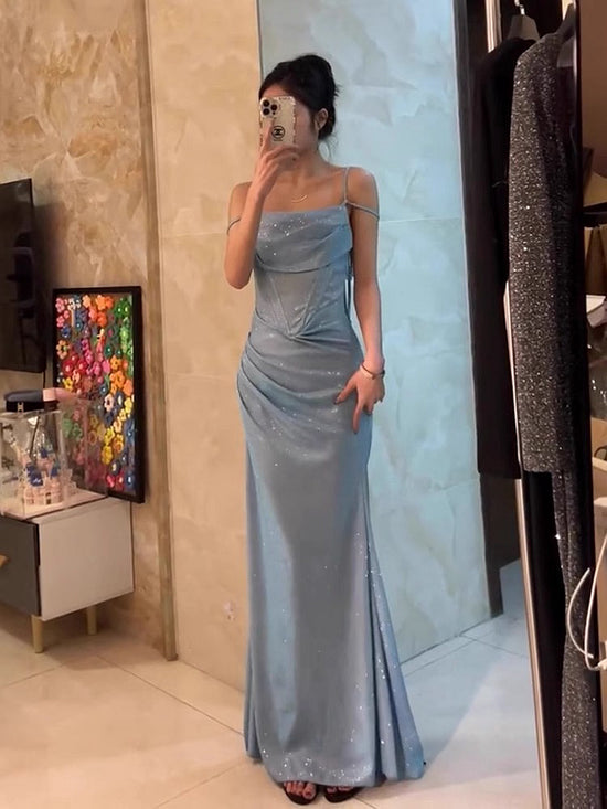 Retro Mermaid Spaghetti Straps Red Ankle length Prom Dresses Birthday Outfits