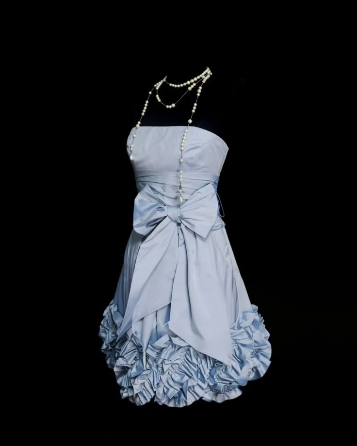 Sweet Strapless Satin Ruched Bow Short Party Dress,Blue Short Graduation Homecoming Dress D4226