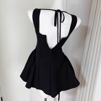 Black A Line Sleeveless Short Birthday Dress Cocktail Dress S220