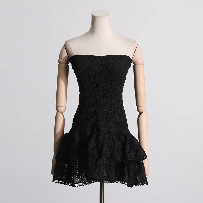 Cute Sheath Strapless Blue Lace Vacation Dress Short Birthday Dresses SD173