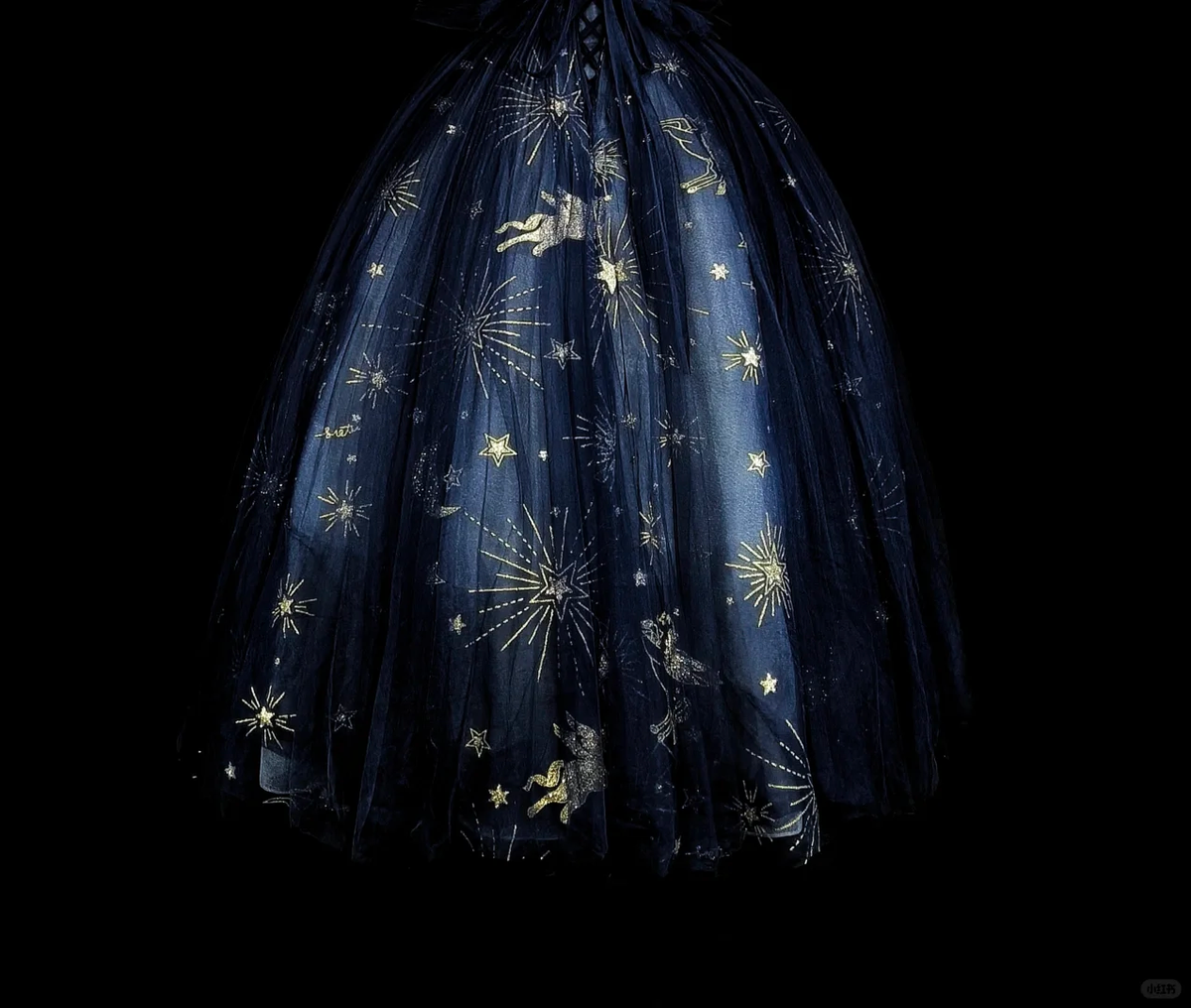 Elegant Navy Blue Tulle Star Moon Sequin Long Evening Dress Party Dress D5380