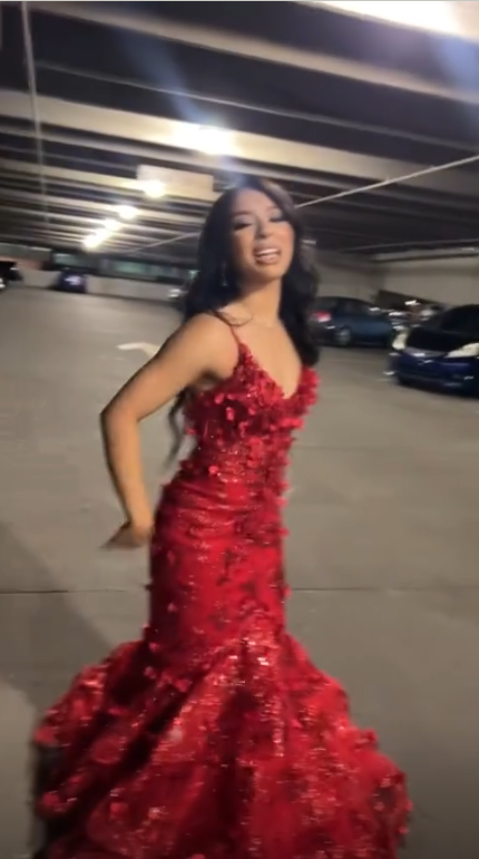 Sexy Spaghetti Straps Tulle Sequin Mermaid Evening Dress Red Long Party Dress D4982