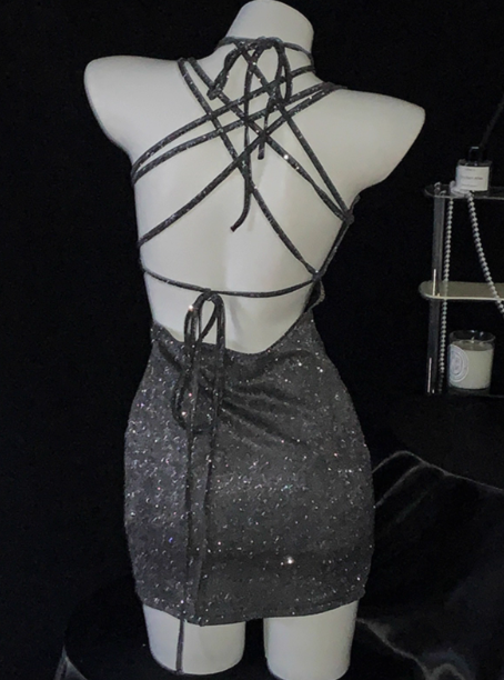 Sexy Straps Lilac Backless Short Cocktail Dress Short Sheath Homecoming Dress S671