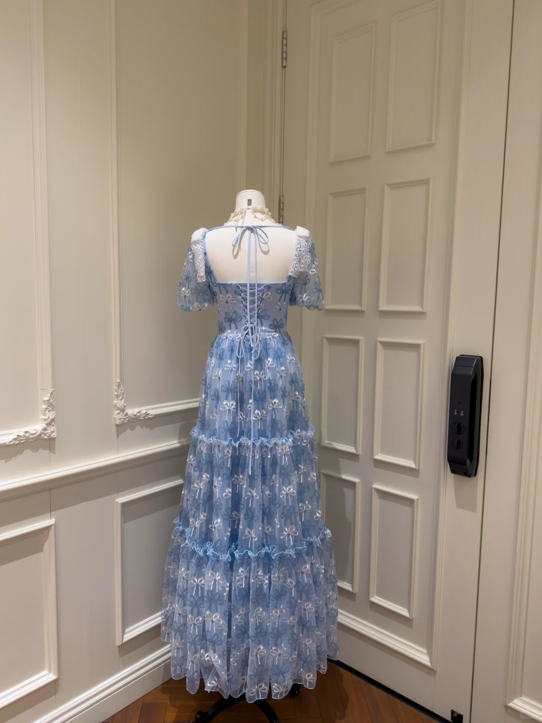 Elegant Sweetheart Neck Blue Tulle A Line Long Party Dress Prom Dress D2947