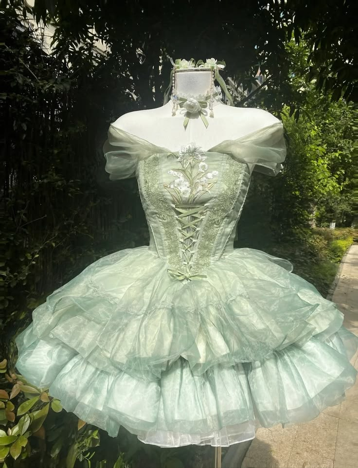 Classy Off The Shoulder Green Tulle Lace Floral Short Homecoming Dress Birthday Dress D4640