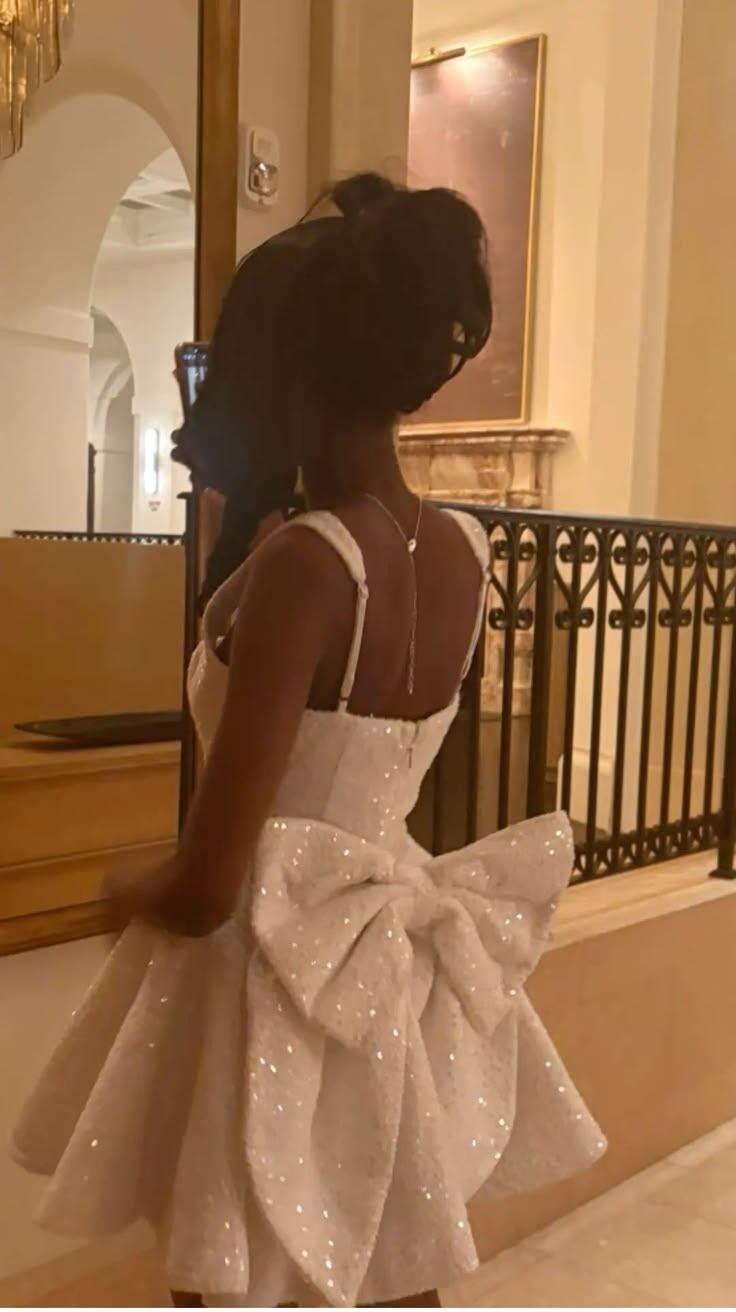 Sparkly Spaghetti Straps Sequin A Line Short Prom Dress,White A Line Short 7th Grade Homecoming Dress D3681