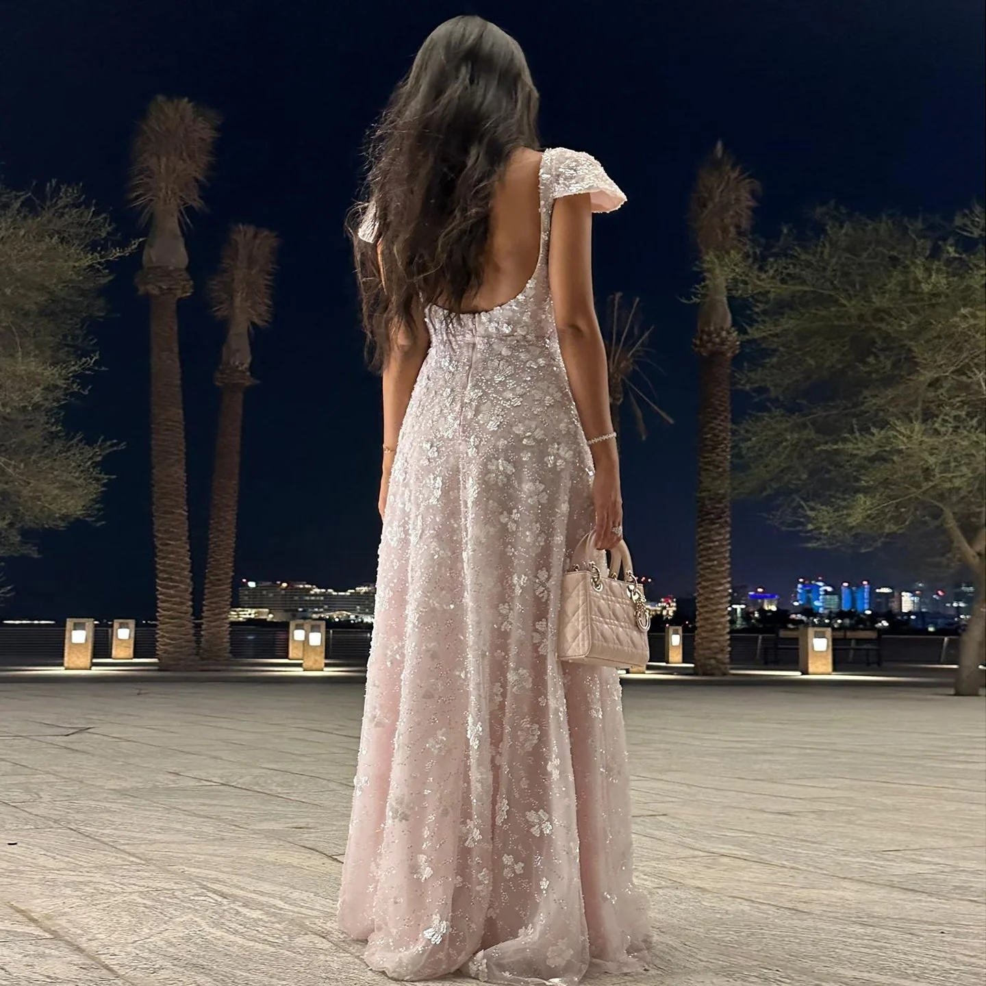 Pretty White Tulle A Line Long Party Dress Formal Prom Dresses D944