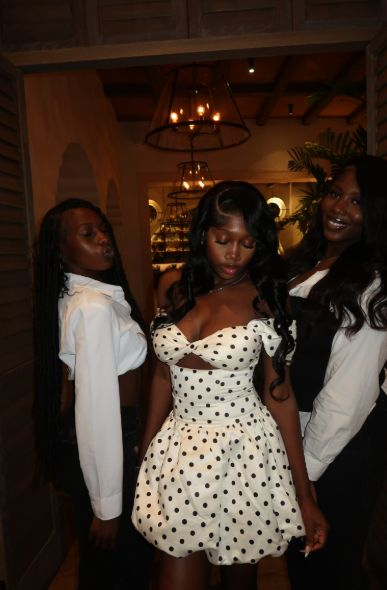 Popular Off The Shoulder Polka Dot Satin A Line Short Birthday Dress,Formal Graduation Homecoming Dress D3771