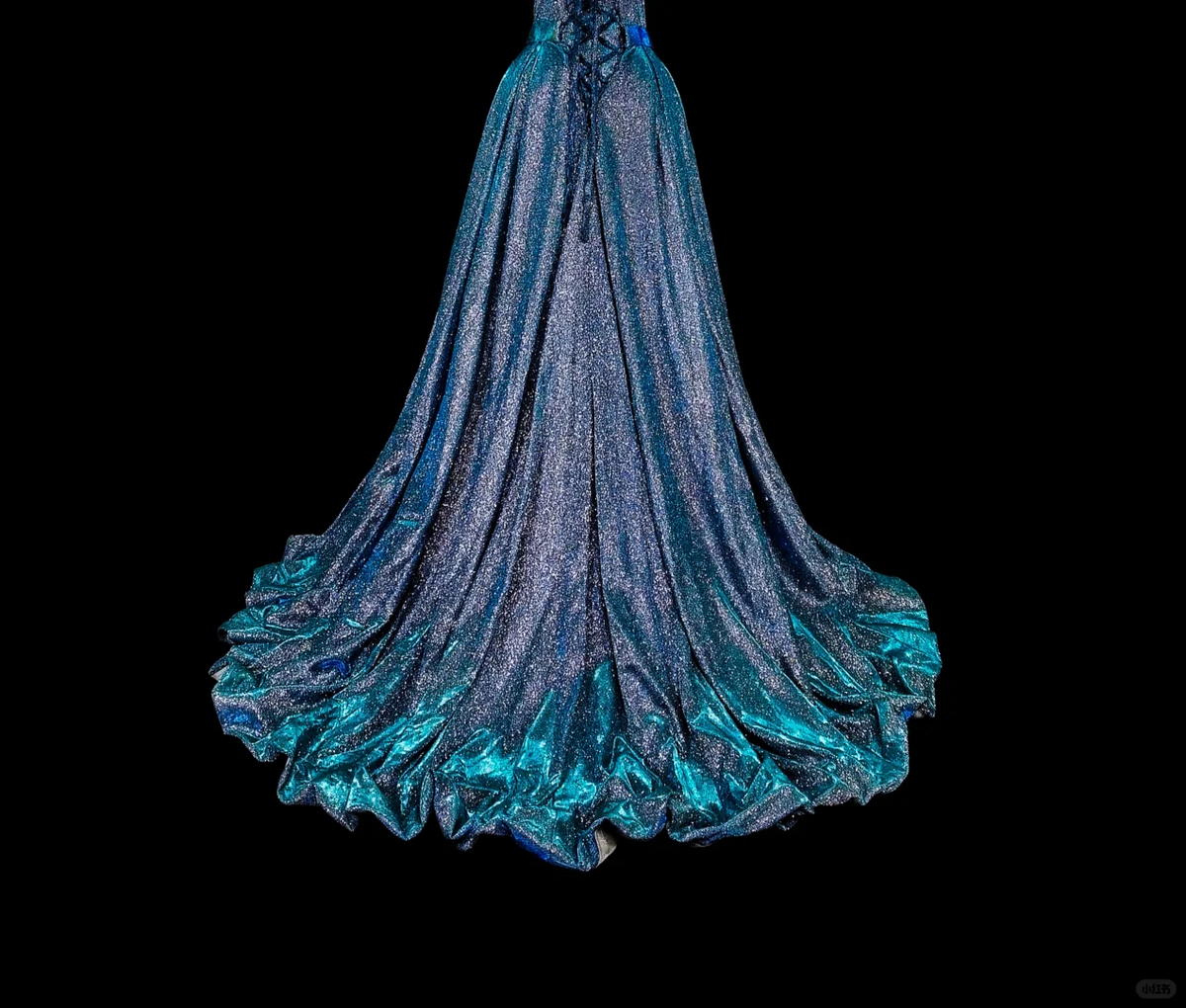 Classy Strapless Satin Sequin Blue Long Evening Dress Prom Dress D5390