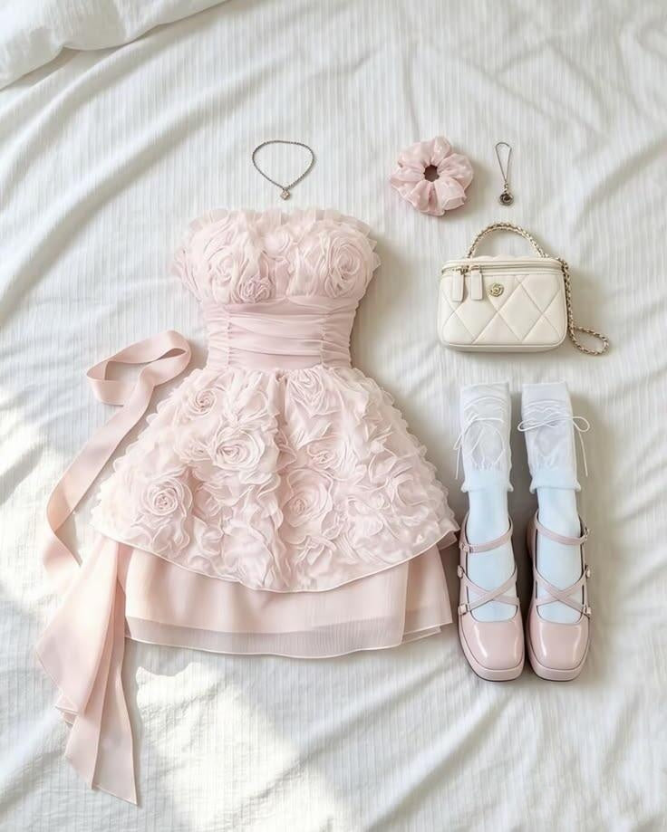 Sweet Pink Strapless Tulle Rose Floral A Line Short 16th Birthday Outfits Homecoming Dress D3010