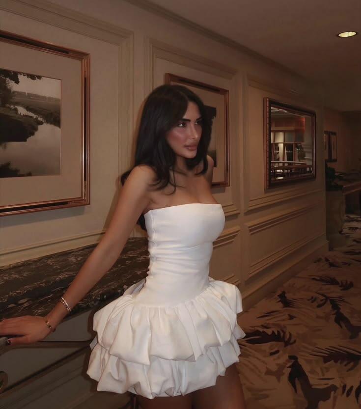 Fashion Strapless Satin Pleated A Line Short Prom Dress,White Short Graduation Homecoming Dress D3879