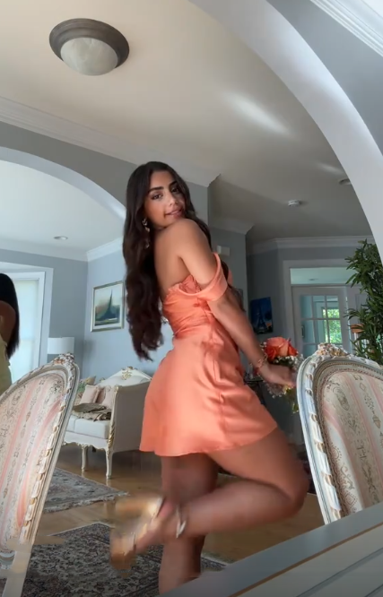 Elegant Orange Satin Off The Shoulder Short Graduation Homecoming Dress,Formal Short 19th Birthday Outfits D3341