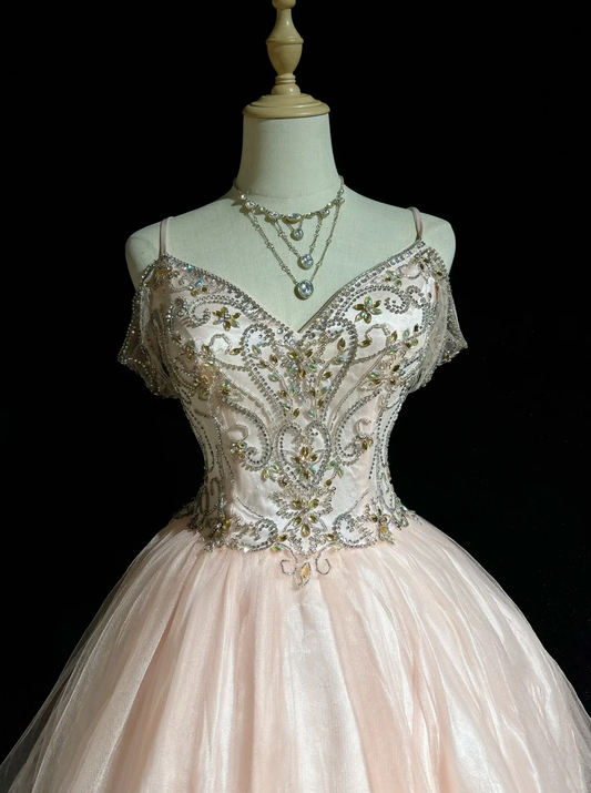 Sweet Off The Shoulder Pink Tulle Beaded A Line Short 6th Grade Homecoming Dress Birthday Outfits D3370