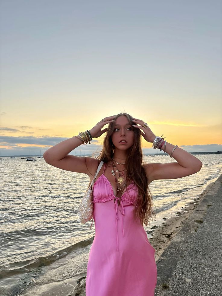 Sexy Spaghetti Straps Satin Long Wedding Guest Dress,Hot Pink Backless Long Party Dress D3486