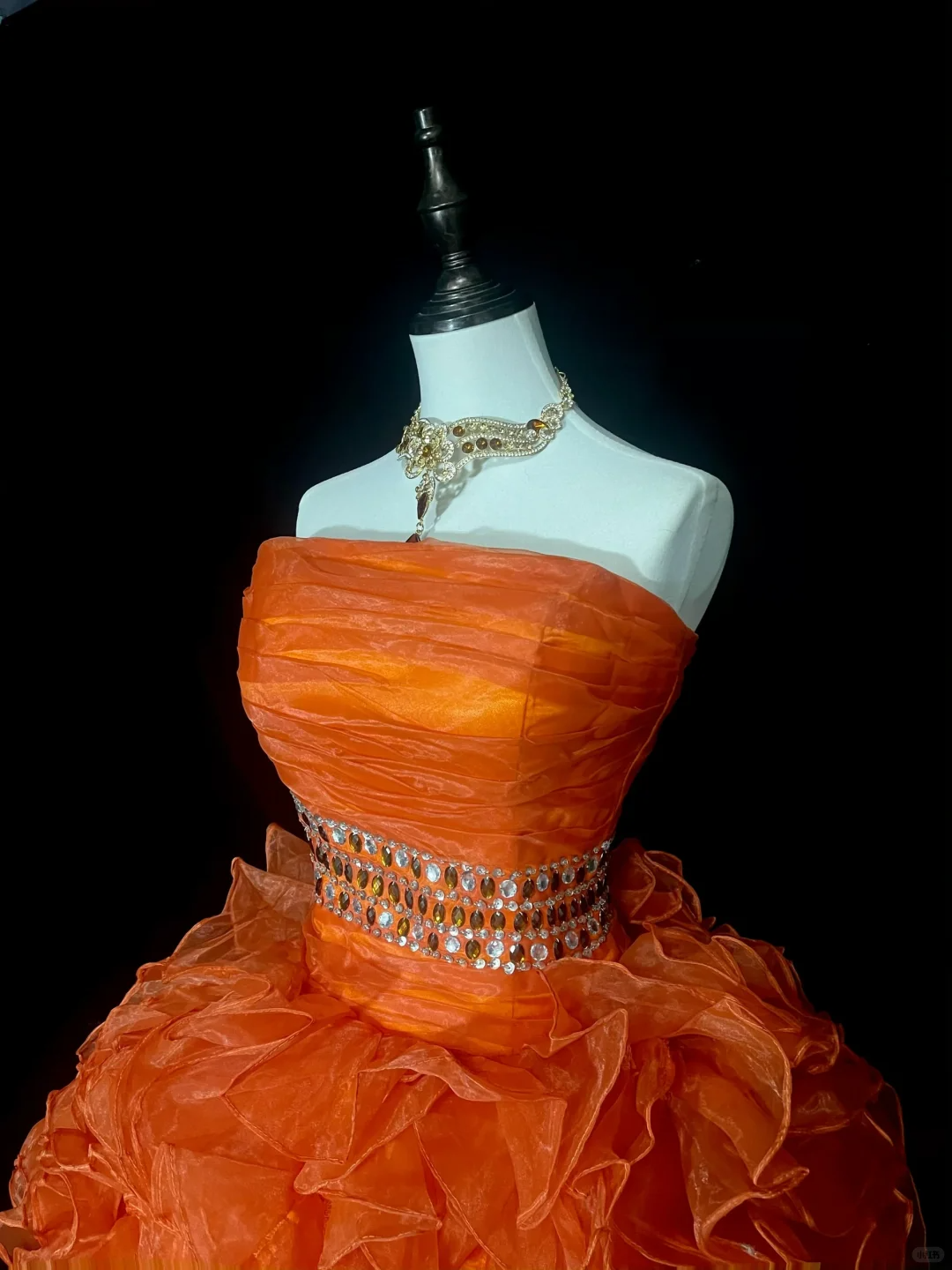 Unique Orange Tulle Pleated Beaded A Line Short 20th Birthday Outfits,Strapless Short Party Dress D4072