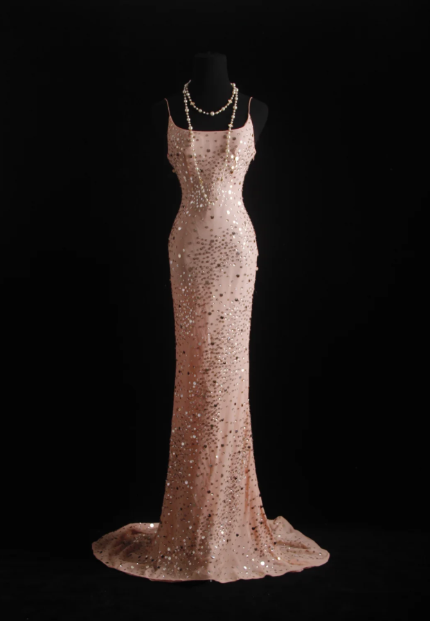Sparkly Spaghetti Straps Pink Sequin Mermaid Long Party Dress Formal Birthday Prom Dress Evening Dress D2004
