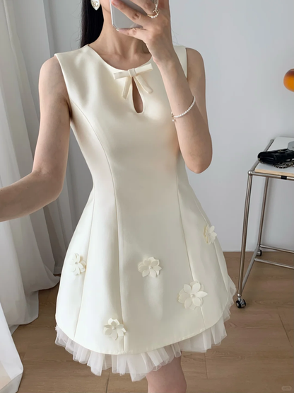 Cute Off White Satin Tulle Appliques A Line Short 16th Birthday Outfits Formal Graduation Homecoming Dress D2793