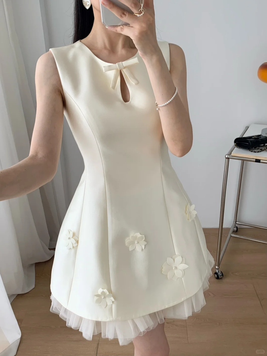 Cute Off White Satin Tulle Appliques A Line Short 16th Birthday Outfits Formal Graduation Homecoming Dress D2793