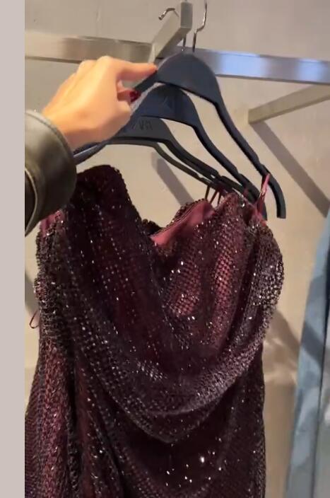 Shiny Dark Purple Sequin Sheath Short Graduation Homecoming Dress,Strapless Mini Prom Dress D4128