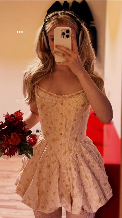 Pretty Spaghetti Straps Pink Satin Printed Floral Short 20th Birthday Outfits Homecoming Dress D523