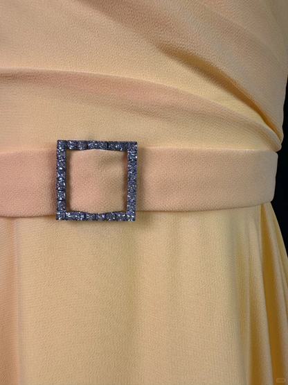 Cute Yellow Halter Chiffon Beaded  A Line Long Evening Dress Formal Evening Dress D2510