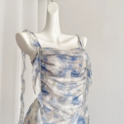 Classy Floral A Line Short Party Dress Vacation Dress S289