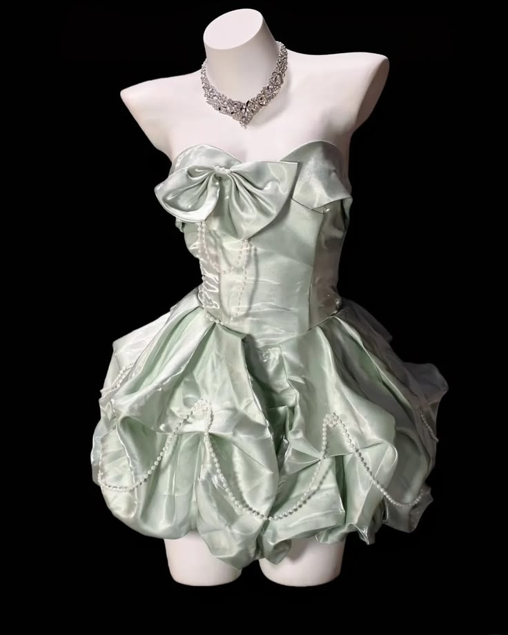 Cute Light Green Satin Bow A Line Short 6th Grade Homecoming Dress,Sweetheart Neck Short Prom Dress D4212