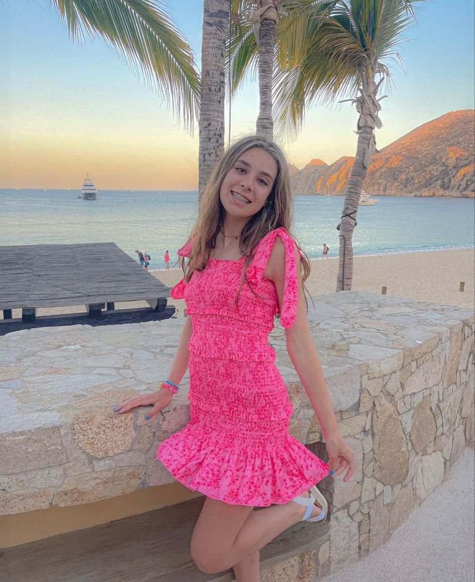 Unique Blue Spaghetti Straps Satin Print Floral Ruffle Short Homecoming Dress Birthday Dress D3331