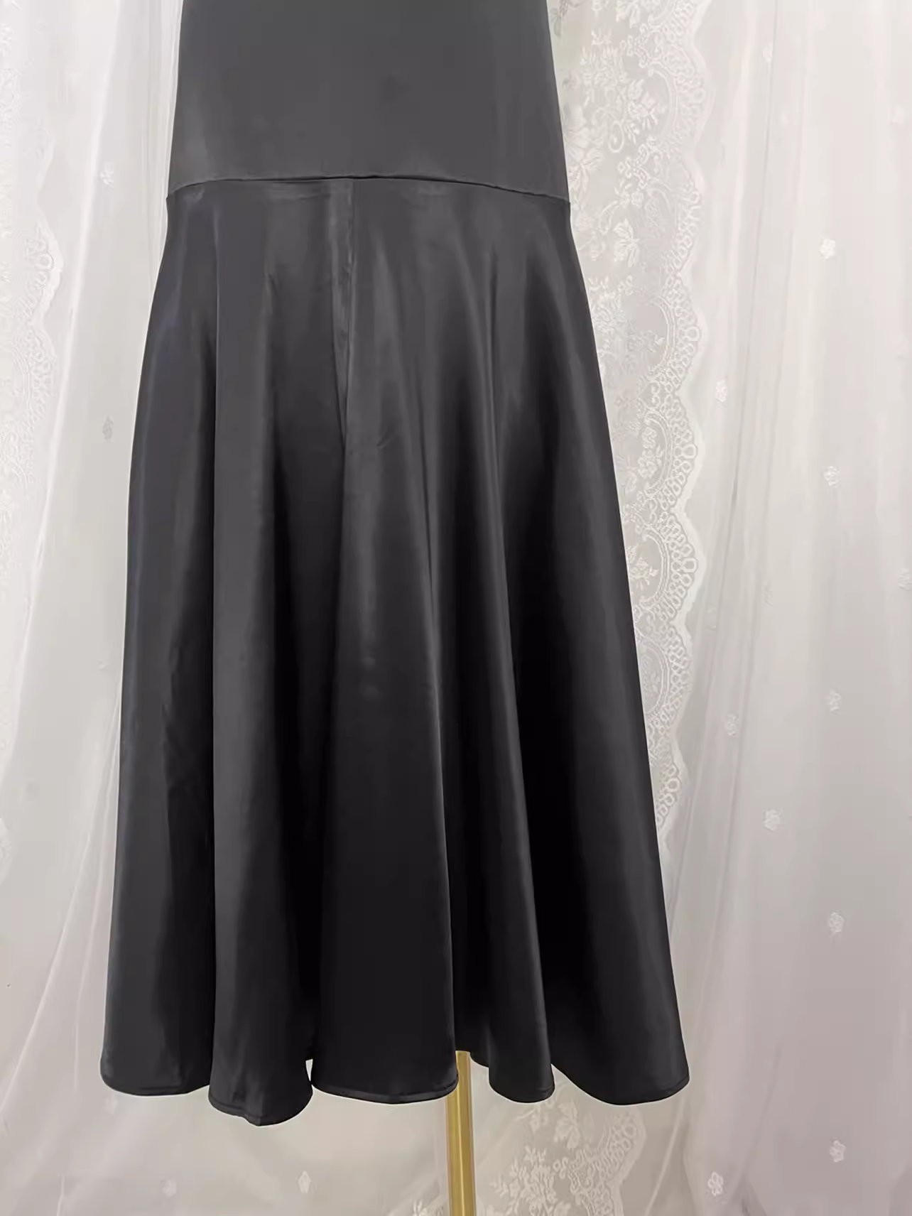 Vintage Sheath Backless Travel Vacation Black Satin Beach Dress Long Dress SD002