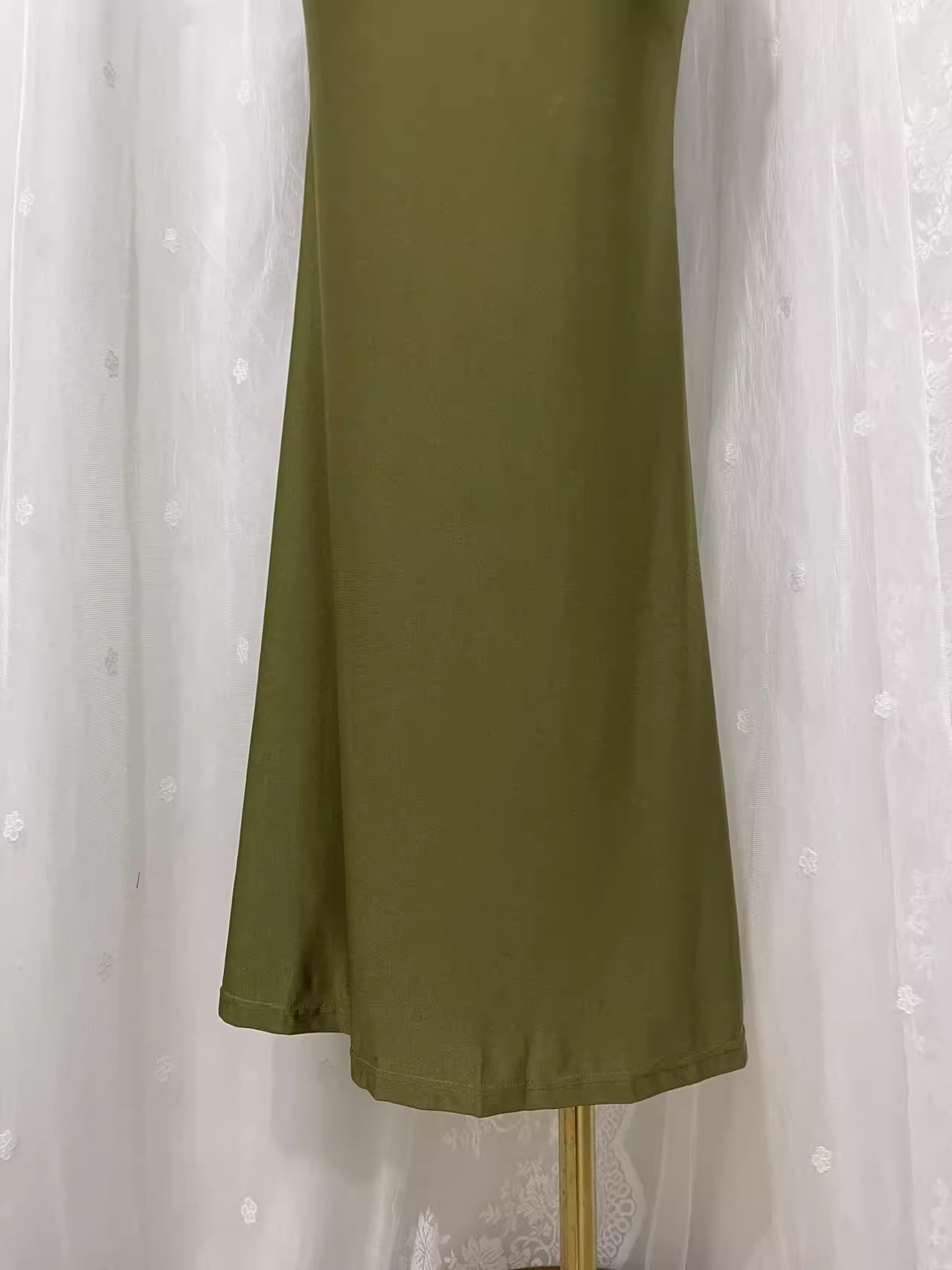 Simple Sheath Halter Green Long Vacation Dress Birthday Outfits SD008