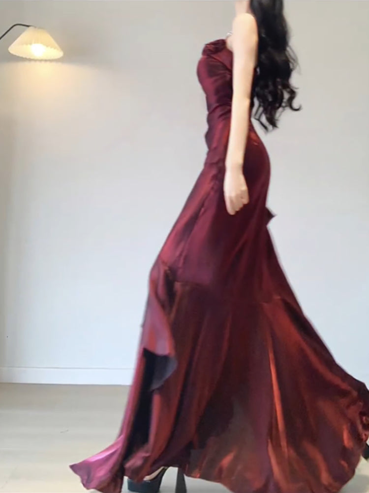 Chic A line Spaghetti Straps Christmas Dress Burgundy Birthday Dresses SweetDress Chic A line Spaghetti Straps Christmas Dress Burgundy Birthday Dresses SweetDress
