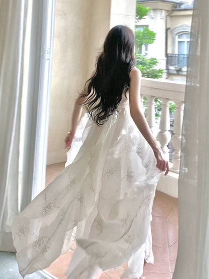 Sexy French High Low Square Neckline Christmas Dress Ivory Birthday Dresses Birthday Outfits SD1148