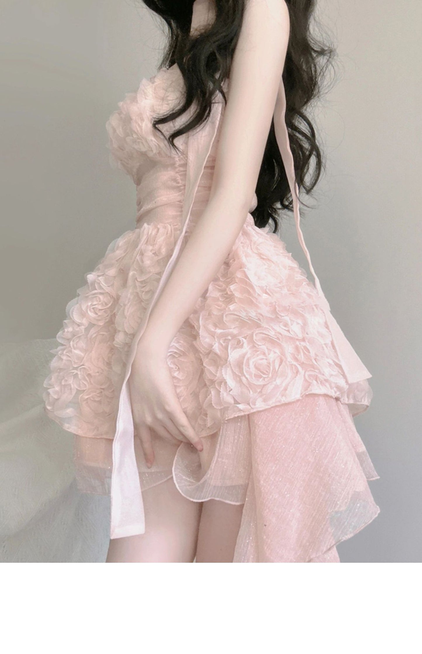 Cute A line Spaghetti Straps Pink Chiffon Short Birthday Dresses Birthday Outfits SD1183