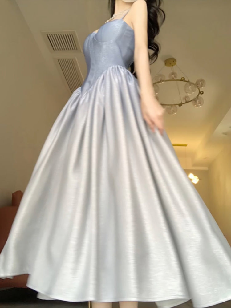 Vintage A line Spaghetti Straps Long Birthday Dresses Prom Dress Birth