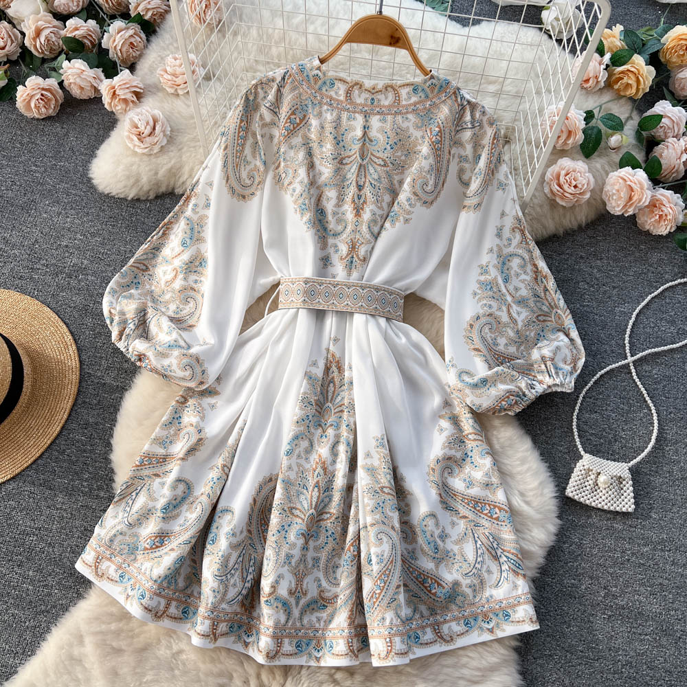 Chic A line Long Sleeves Long Sleeves Holiday Dresses Autumn Beach Dress SD1265