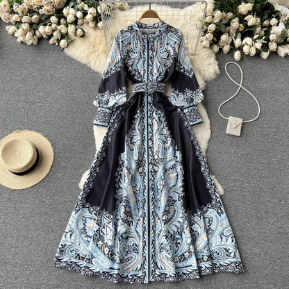 Vintage A line Long Sleeves Floral Holiday Dresses Women's Dress SD1284