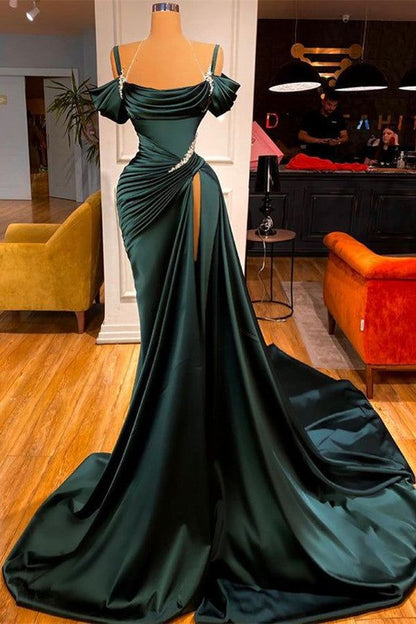 Stunning Off-the-Shoulder Mermaid Prom Dress Ruffles With High Split SD1304