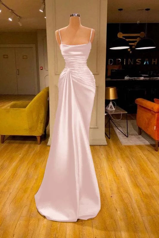 Sexy Sleeveless Spaghetti Strap Prom Dress Mermaid With Ruffles Prom Dresses SD1341