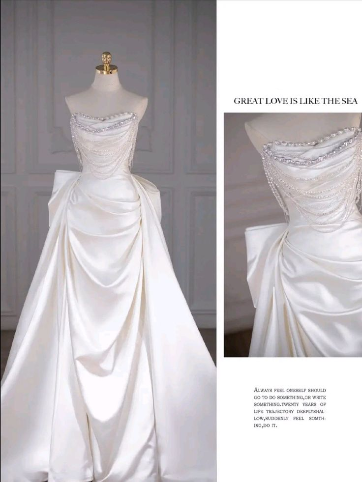 Elegant White Wedding Dresses With Train Mermaid Bridal Gowns SD1375