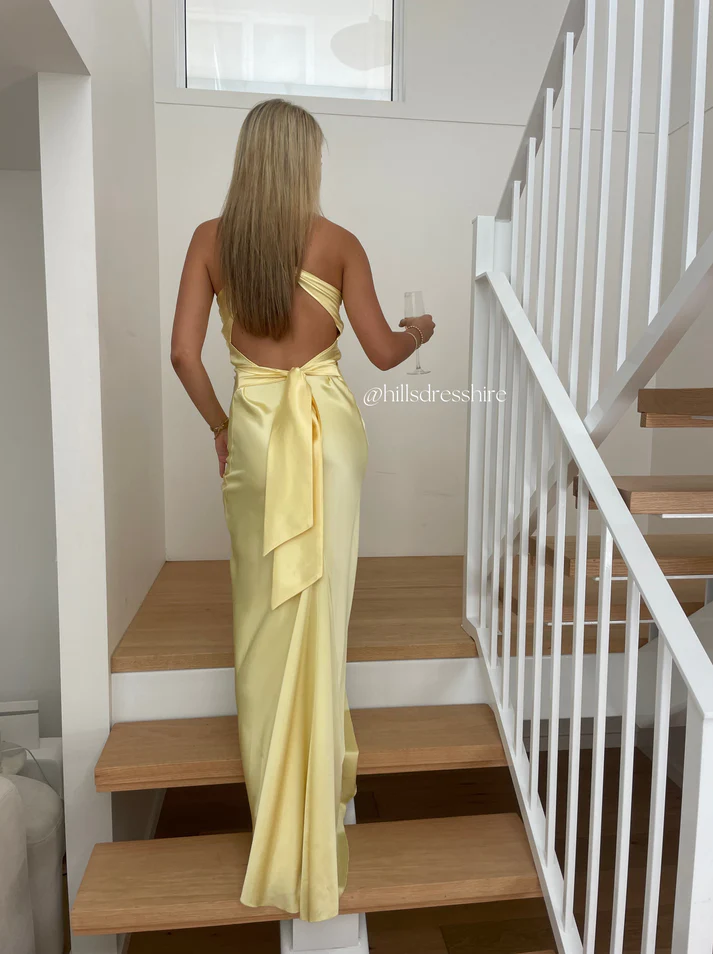 Simple A-Line V Neckline Grape Satin Long Prom Dresses Formal Evening Dress SD1389