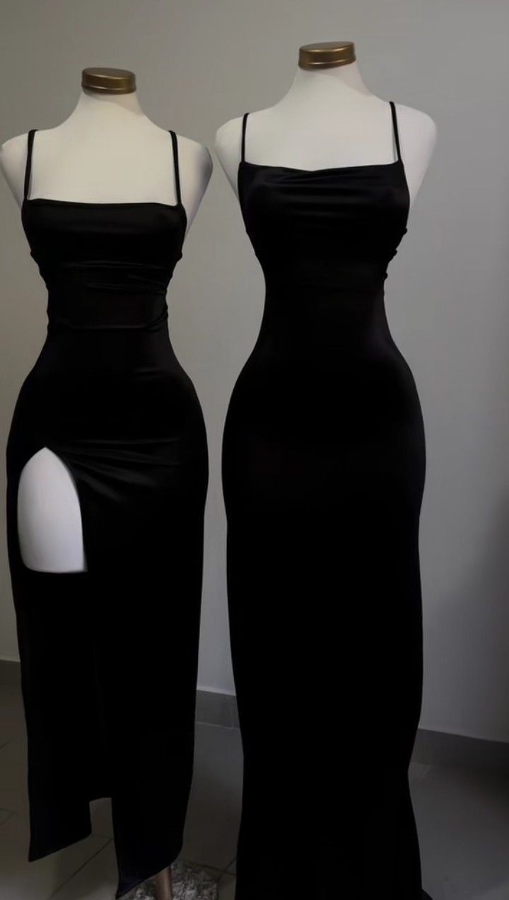 Classy Sheath Spaghetti Straps Black Sleeveless Long Backless Prom Dresses SD1459