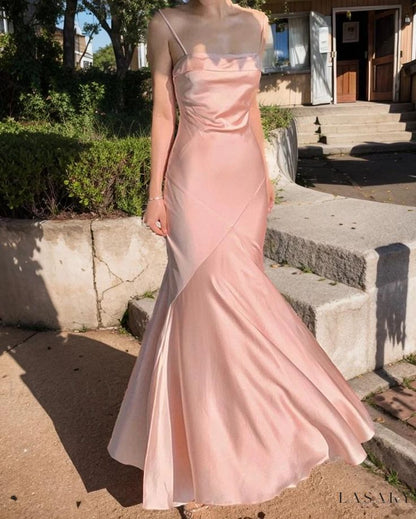 Elegant Satin Bodycon Mermaid Maxi Dress Prom Dresses Evening Dress SD1492